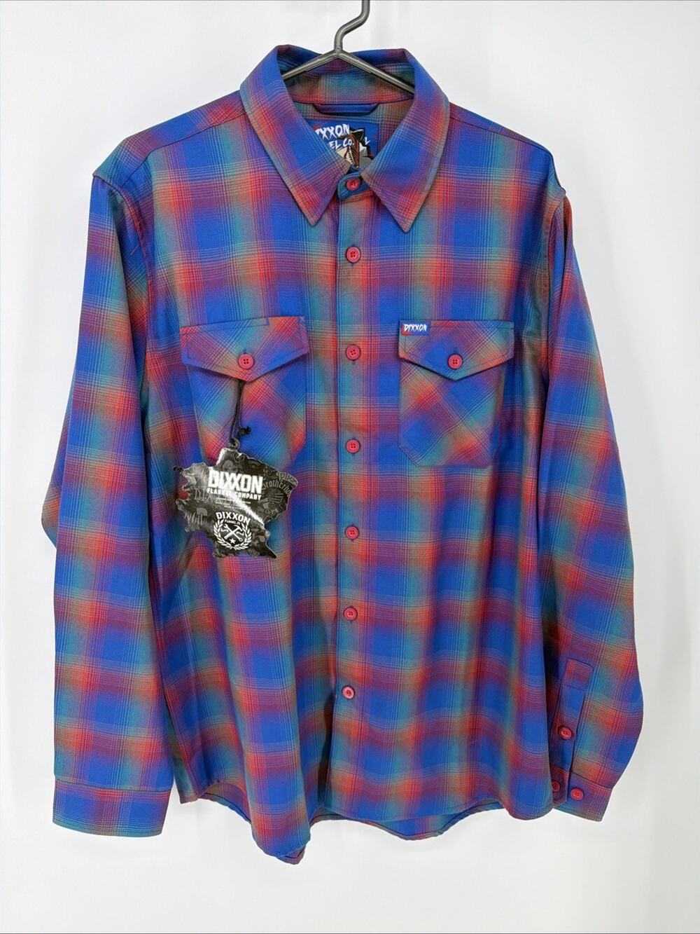 Dixxon Chucky Men's Medium Blue Red Green Button Up Horror Flannel New L